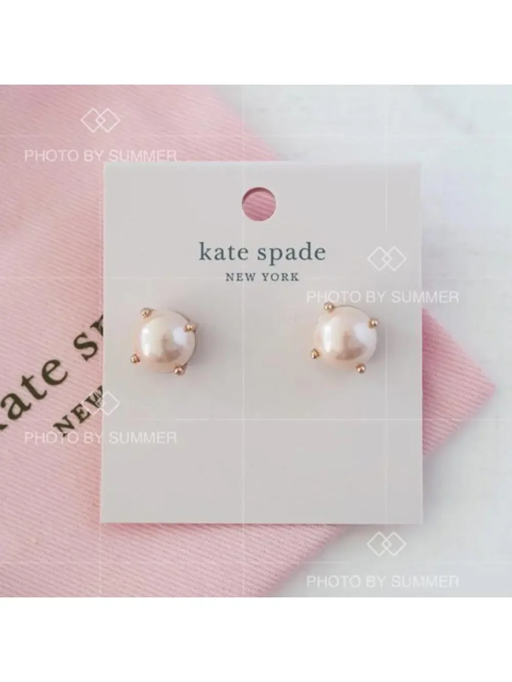 Kate Spade Gumdrop Pearl Stud Earrings Blush Multi